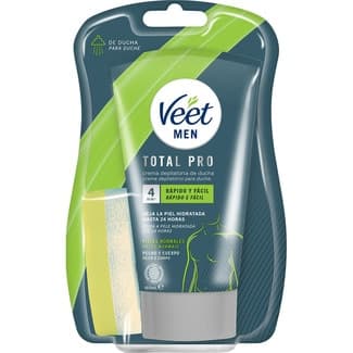 Total Pro crema depilatoria de ducha masculina para pecho y cuerpo tubo 150 ml para pieles normales -