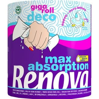 Papel de cocina decorado gigarrollo máxima absorción 2 capas envase 1 rollo -