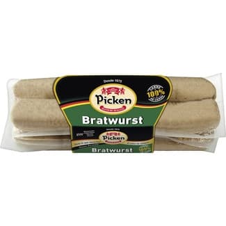 Salchichas Bratwurst cocidas de cerdo sin gluten sin lactosa 2 pack 2 x 150 g envase 300 g -