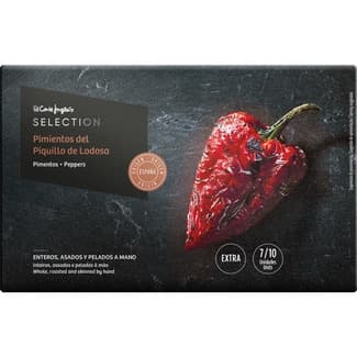 Pimientos del piquillo DOP de Lodosa enteros, asados y pelados a mano lata 185 g neto escurrido -