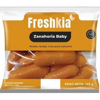 Zanahoria baby pelada, lavada y lista para consumir bolsa 125 g -