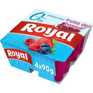 Gelatina sabor a frutas del bosque 0% azúcares añadidos sin gluten pack 4 unidades 90 g -