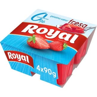 Gelatina sabor fresa 0% azúcares añadidos pack 4 unidades 90 g sin gluten -