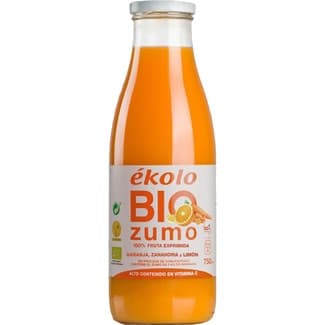 Zumo 100% exprimido de naranja, zanahoria y limón ecológico botella 750 ml -