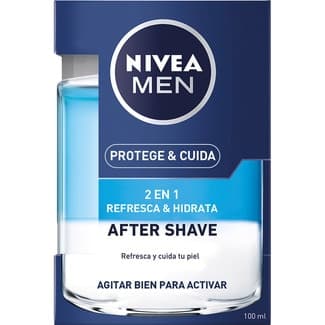 After shave 2 en 1 Protege & Cuida refresca e hidrata frasco 100 ml -