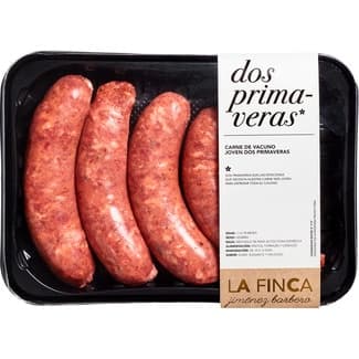 Longaniza fresca criolla 4 o 5 unidades de vacuno joven Dos Primaveras peso aproximado bandeja 450 g -