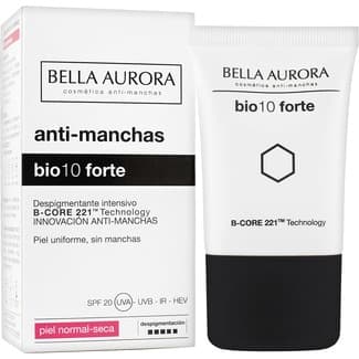 Bio B10 forte Anti-Manchas crema facial tratamiento despigmentante SPF-20 tarro 20 ml para piel normal-seca -