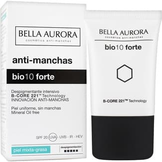 Bio B10 forte Anti-Manchas crema facial tratamiento despigmentante SPF-20 tarro 20 ml para piel mixta-grasa -