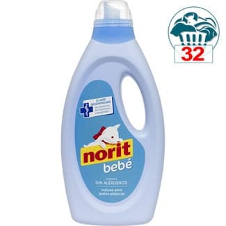 Detergente líquido Bebé para prendas delicadas para ropa de bebé botella 32 dosis sin alérgenos -