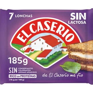 Queso fundido en lonchas 7 unidades sin lactosa envase 185 g -