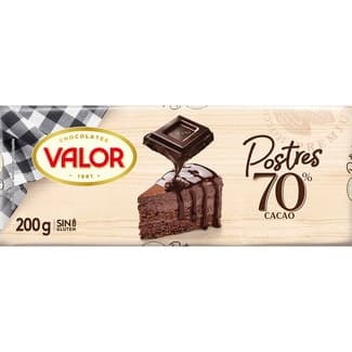 Postres chocolate negro 70% sin gluten tableta 200 g -