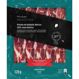 Paleta de bellota ibérica 50% raza ibérica en lonchas envase 120 g -
