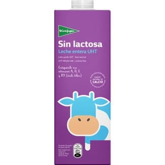 Leche entera sin lactosa enriquecida con vitaminas A, D, E y B9 brik 1 l -