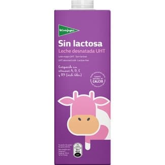 Leche desnatada sin lactosa enriquecida con vitaminas A, D, E y B9 brik 1 l -