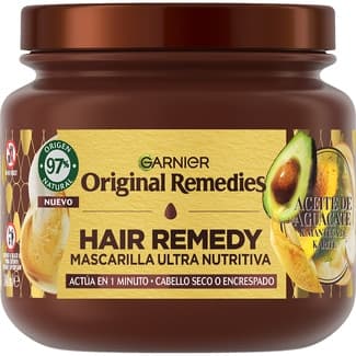 Hair Remedy mascarilla de pelo ultra nutritiva tarro 340 ml con aceite de aguacate y manteca de karité, para cabello seco o encrespado -