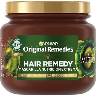 Hair Remedy mascarilla de pelo nutrición extrema Oliva Mítica tarro 340 ml para cabello seco y sensibilizado -