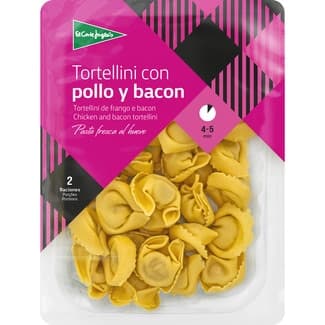 Pasta fresca tortellini relleno con pollo y bacon 2 raciones envase 250 g -