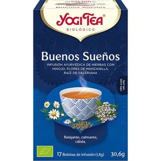 Buenos Sueños infusión ayurvédica ecológica de hinojo, manzanilla y valeriana estuche 17 bolsitas sin gluten -