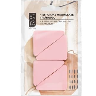 Esponja de maquillaje triángulo blister 4 unidades -