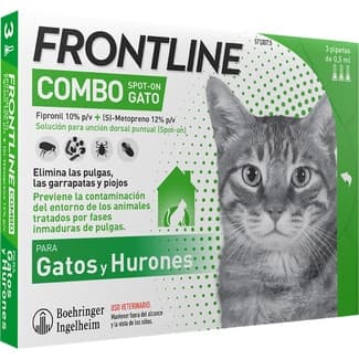 Combo 50,00 mg / 60,00 mg solución spot-on para gatos caja 3 ampollas 0,5 ml -