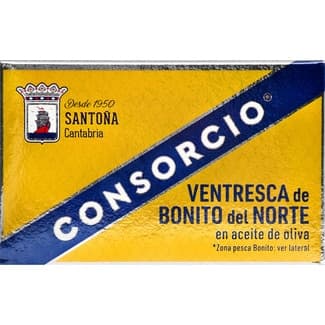 Ventresca de bonito del norte en aceite de oliva lata 80 g neto escurrido -