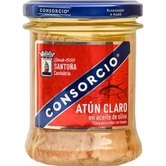 Atún claro en aceite de oliva frasco 135 g neto escurrido -