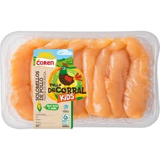 Kids solomillos de pollo de corral peso aproximado bandeja 250 g -