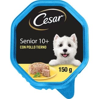 Senior 10+ comida húmeda para perros senior con pollo y arroz tarrina 150 g -
