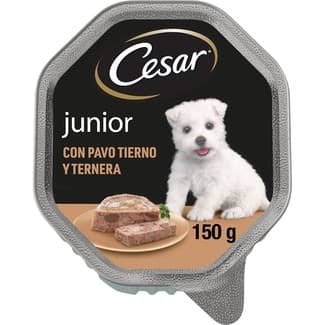 Junior comida húmeda para perros cachorros con pavo y ternera tarrina 150 g -