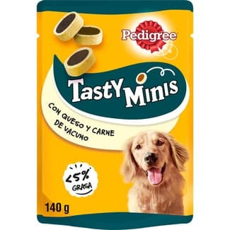Tasty Mini snacks para perros sabor a queso y carne de vacuno envase 140 g -