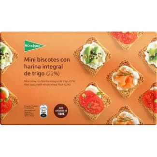 Mini biscotes con harina integral de trigo 22% estuche 120 g -