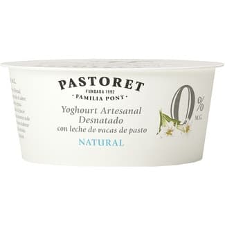 Yogur natural artesano desnatado 0% m.g. con leche de vacas de pasto envase 125 g -