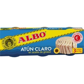 Atún claro en aceite de girasol pack 3 lata 48 g neto escurrido -