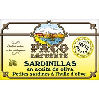 Sardinillas en aceite de oliva 16-18 piezas lata 85 g neto escurrido -