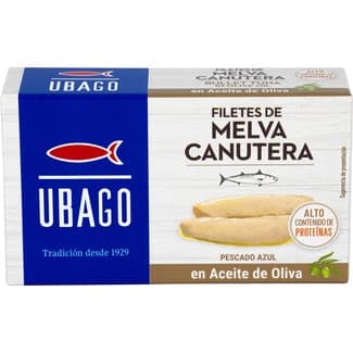 Filetes de melva canutera en aceite de oliva lata 85 g neto escurrido -