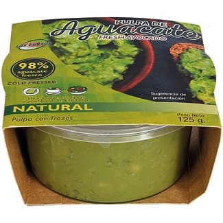 Aguacate pulpa con trozos natural tarrina 125 g -
