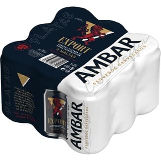 Cerveza tostada tres maltas de doble fermentación pack 9 latas 33 cl -