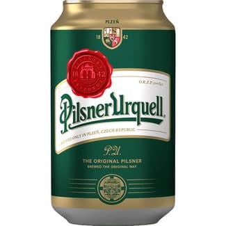 Cerveza rubia importación checa lata 33 cl -