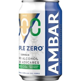 Cerveza rubia Triple Zero sin alcohol lata 33 cl -