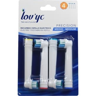 Recambio de cepillo dental Precision medio blister 4 unidades -