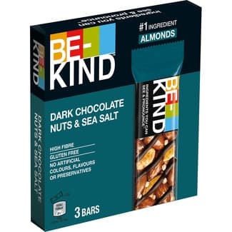Barrita de frutos secos con chocolate negro y sal marina sin gluten estuche 90 g -