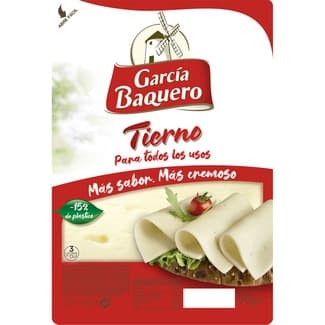 Queso tierno de vaca madurado elaborado con leche pasteurizada en lonchas envase 90 g -