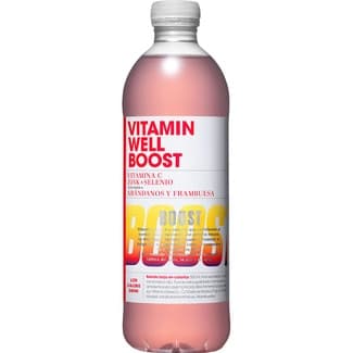 Bebida refrescante con vitaminas y minerales Well Boost sabor arandanos y frambuesa botella 50 cl -