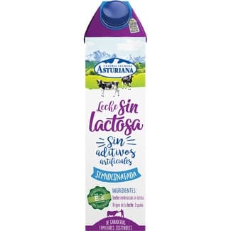 Leche semidesnatada sin lactosa 100% ingredientes naturales brik 1 l -