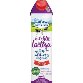 Leche entera sin lactosa 100% ingredientes naturales brik 1 l -