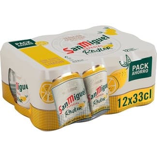 Cerveza rubia Radler con zumo natural de limón pack 12 latas 33 cl -