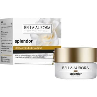 Crema de noche regeneradora Splendor con camelia oleifera y ácido glicólico tarro 30 ml -