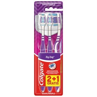 Cepillo dental Zig Zag suave blister 2 unidades + 1 unidad gratis -