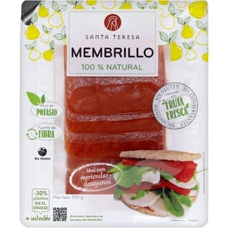 Membrillo 100% natural sin aditivos en lonchas sin gluten envase 150 g -