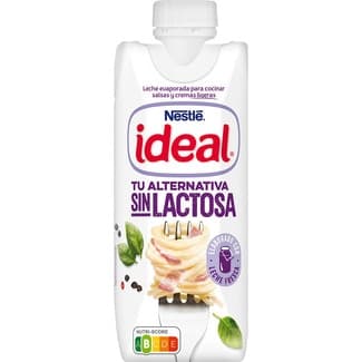 Leche evaporada parcialmente desnatada sin lactosa para cocinar salsas y cremas ligeras brik 525 g -